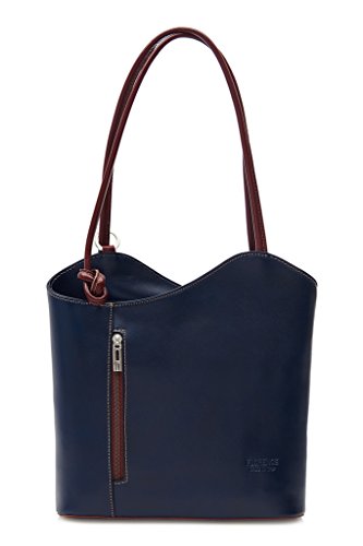 Gran bolso de mujer estilo shopping de piel italiana para llevar al hombro o como mochila