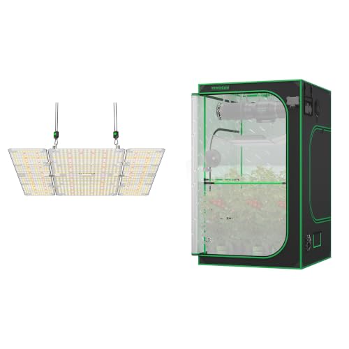 Image of VIVOSUN LumaLight 400W LED Grow Light and P448 48 inchx48 inchx80 inch PRO Grow Tent, with Thick 1 inch Poles, Strengthened High Reflective Mylar Oxford Fabric