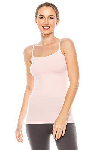 Kurve American Made Basic Seamless Cami, UV Protective Fabric UPF 50+ (Made with Love in The USA), Baby Pink, Medium / Large