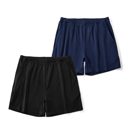 AIMPACT Mens Lounge Shorts Breathable Soft 4 Inch Lightweight Simple Active Shorts Sleep Bottoms