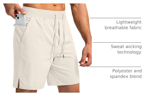 Image of Soothfeel Men's Running Shorts with Zipper Pockets 9 inch / 7 inch / 5 inch Quick Dry Eight Basketball Gym Workout Athletic Shorts