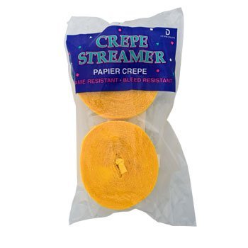 4 ROLLS, YELLOW Crepe Paper Streamers 290 ft Total - Made in USA! by Greenbrier