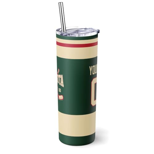 Image of ANTKING Minnesota Tumbler 20oz Travel Mug Custom Name Number Gifts | Stainless Steel Insulated Coffee Cup for Men Women