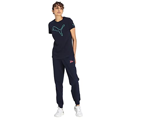 Image of Puma Women's Sporty Graphic T-Shirt 6 | 100% Cotton Regular Fit T-Shirt with Bold Puma Cat Print for Women | Soft & Breathable Crew Neck Tee for Sporty Looks, Travel & Everyday Street Style
