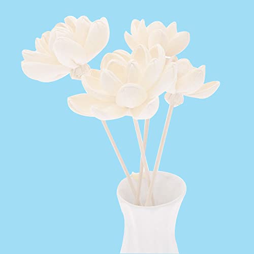 Set de 5 palitos difusores florales de ratán y madera miniatura 3