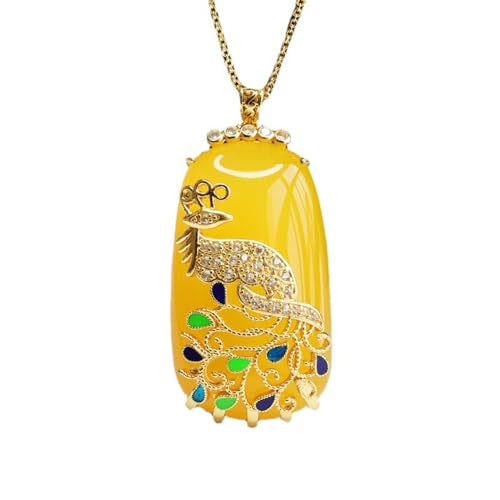Pendentif de calcédoine Phénix en jade véritable : le cadeau idéal pour femme