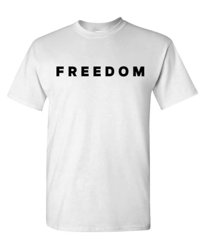 American Patriotic Freedom Unisex T-Shirt Inspired by Charlie Kirk Graphic Logo Tee 1st Amendment Free Speech Casual Patriot (US, Alpha, Large, Regular, Regular, White)