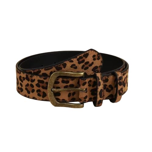 GLORAX Leopard Print Waist Belt – PU Leather Slim Fashion Belt with Antique Bronze Buckle for Women and Men