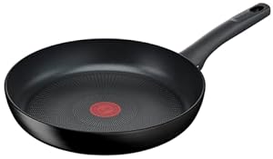Tefal G28806 Hard Titanium On Bratpfanne 28 cm, Aluminium, unbedenkliche Antihaftversiegelung, Thermo-Signal Temperaturanzeiger, für alle Herdarten geeignet, induktionsgeeignet, Schwarz