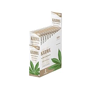 Nu-X Ventures Karma Hemp – Natural Hemp Wraps – Non GMO – 2 Wraps Per Pack – 25 Pack Display (Original)