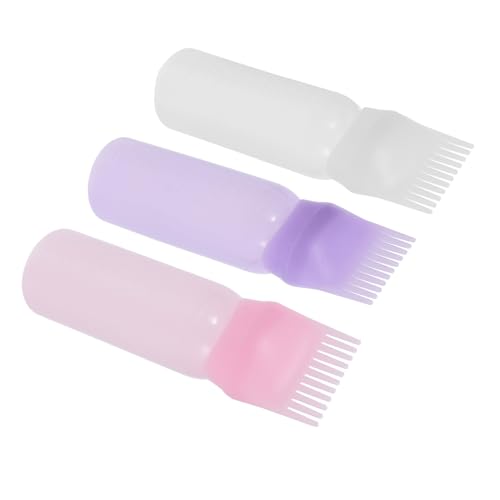 DECORNIJIA 3 piezas Botella Aplicadora para Tinte Cabello con Peine Graduada para Aplicación Precisa Raíces para Salón y Uso Doméstico Fácil Distribución Uniforme de Color