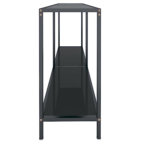 Consola para pasillo de vidrio templado negro y diseño minimalista 5