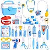 FUN LITTLE TOYS 31PCS Doctor Medical Kit - Pretend Play Doctor Set for Kids Doctor Role Play Costume Dress-Up, Birthday Gifts