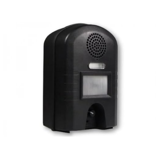 Ahuyentador de animales (ultrapotente, hasta 200 m², protege contra corzos, conejos, gatos, perros, pájaros, zorros, mapaches, martas, garzas,etc.)