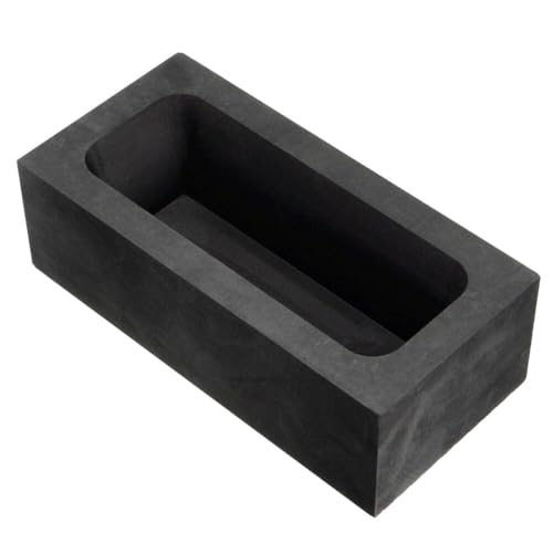 FONDOTIN Molde de Fundición de Grafito para Lingotes de Cobre y Plata, Crisol Resistente a Ácidos y Álcalis, 100X50X25 MM, Adecuado para Análisis y Artesanía