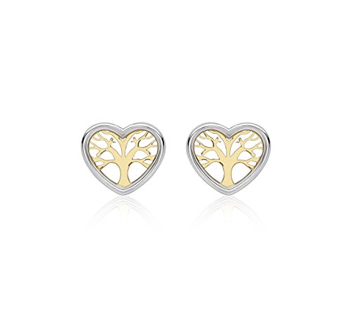 Boucles d'oreilles or puces 9 ct bicolore Carissima le cadeau idéal pour femme