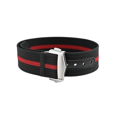 [BYJQWKSQA] 20MM ���j�o�[�T�� �V���O���p�X �i�C���� �X�g���b�v �I���K ���[���X�E�H�b�` �v���l�b�c�ƌ݊������� - �_�炩�����K�ȏ��̂Ȃ��A�b�v�O���[�h�o���h(Black Red Black)