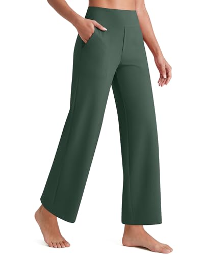 Image of G4Free EverGoing Wide Leg Ankle Pants for Petite Women with Pockets Stretch
