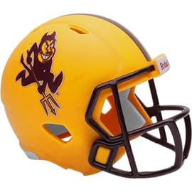 Arizona State Sun Devils Gold Sparky NCAA Revolution Mini Pocket Pro Size Football Helmet - New in Riddell Retail Clamshell