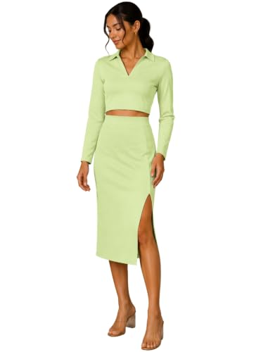 Image of FYLTR Women's Stretchable Mid Rise Midi Skirt|Side Slit|Slim Fit Casul wear