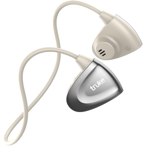 Image of truke Yoga Beat Open Ear Neckband with 360-degree Titanium Alloy Flex Comfort, 14.2mm Drivers, 30H Playtime, Dual Mic for Crystal-Clear Calls, Fast Charging, BT 5.4 (Beige Gold)