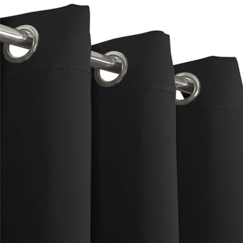 Grommet Top Blackout Black Solid Doorway, Room Darkening Thermal Insulated Curtain Drape for Doors Windows 1 Panel W39 x L78 inch