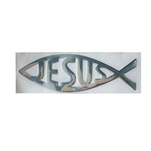 YO-HAPPY jésus Poisson 3D Voiture Autocollant PVC Souple chromé emblème Badge Voiture Style décoration étanche décalcomanie chrétienne décalcomanie...