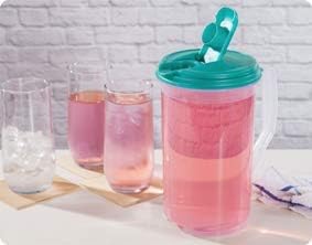 Tribello Pitcher with Lid 1 Gallon, Clear Round Plastic Water Pitcher with Flip-top Lids, Ideal for Lemonade, Ice Tea, and Drinks, Freezer/Dishwasher Safe, and BPA/Phthalate Free - Made in USA