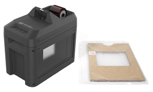 Smart-Bit ID Card Printer Ink Ribbon Shredder Bundle - Includes Shredder, Bin, Power Supply, 6 Disposal Bags