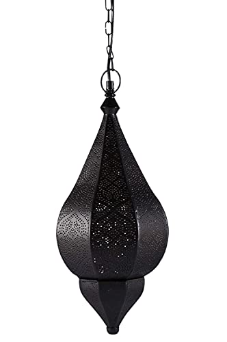 Orientalische Lampe Pendelleuchte Schwarz Kihana 40cm E14 Lampenfassung | Marokkanische Design Hängeleuchte Leuchte aus… – Bild 8