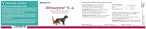 almapharm Almazyme h.a. | Doppelpack | 2 x 100 g | Ergänzungsfuttermittel für Katzen und Hunde | Vitalstoffe für optimalen Nahrungsaufschluss | Bei Nahrungsunverträglichkeiten