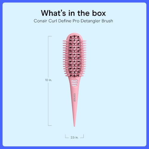 Conair Curl Define Pro Detangling Hairbrush, Tight Curls & Short Hair, Pink - image 7