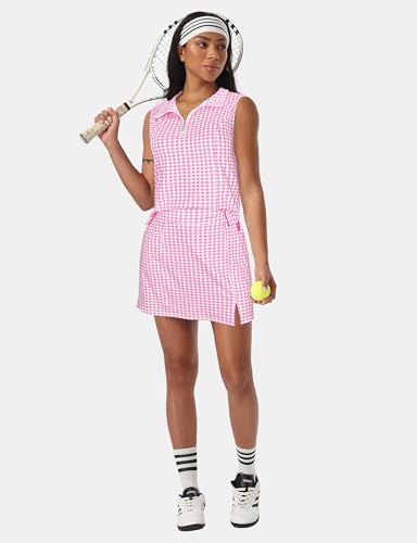 Koscacy Women's Tennis Skort Set Zip Up Tank Top 2 Piece Summer Outfit3