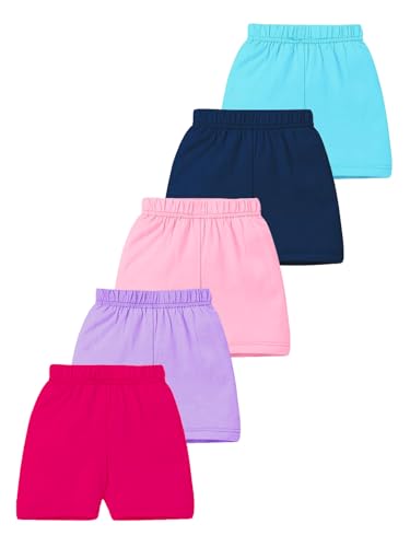 Image of Kuchipoo Girls Regular Fit Cotton Shorts - Pack of 5