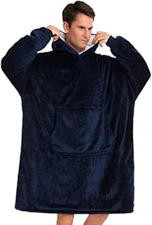 SINJYUN Oversized Hoodie Blanket Men, Wearable Blanket Sweatshirt Hoodie, Fluffy Fleece Blanket Hoodie Hooded Blanket Adult, Giant Hooded Sweatshirt Blanket, Warm Hoodie Throw Blanket with Pocket