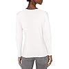 Hanes-Womens-Perfect-T-Long-Sleeve-T-shirt Hanes Women's Originals Long Sleeve Cotton T-Shirt, Lightweight Crewneck Tee, Modern Fit, White, Medium