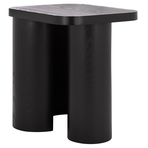 SAFAVIEH Home Collection - Ahani Modern End Table, Black Accent Side Table with Sculptural Cylinder Legs (ACC2315B)