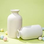 White Ceramic vases Home Decor 2pcs Small vase Set Boho vase Modern Farmhouse Decor (White) - Image 5