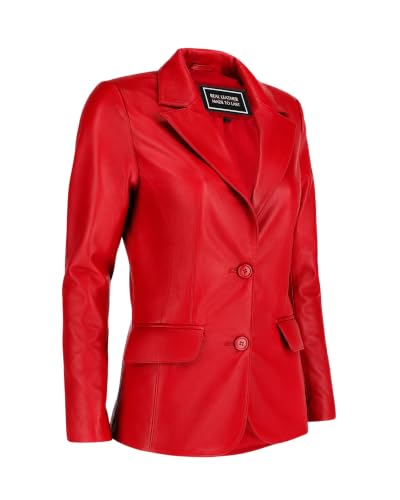 Image of Jild Classic Style Leather Blazer Women - Casual Coat Leather Jacket Women