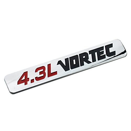 Image of 2pcs 4.3L VORTEC Emblem Badge for Colorado Sierra Silverado 1500 2500HD (Chrome Black Red)