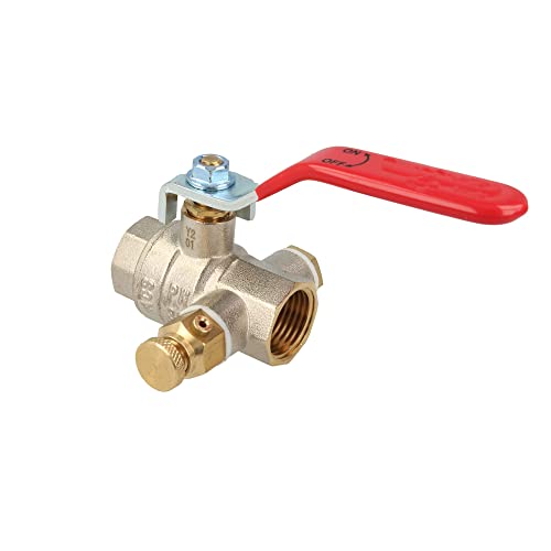 ew-haustechnik Kugelhahn mit Entleerung Größe 1/2 - DN 15, beidseitig Innengewinde