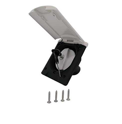 CR-MOESANCO® KIT Bocana Llenado + Tornillos INOX Caravana Aguas Limpias Autocaravana,Camper Tapon Deposito Barco con Tapa