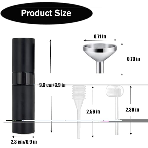 SONGQEE 8ml Travel Perfume Atomiser - Mini Refillable Bottle for Aftershave Spray, Upgraded Atomizer Pod and Refill Pump for Outdoor Traveling (2PCS BLACK)