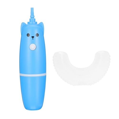 DINHEAROM Cepillo Eléctrico Infantil Forma Cerdas Suaves para Cuidado Bucal Protección Encías y Esmalte Diseño Portátil Azul