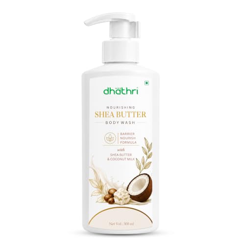 Image of Dhathri Nourishing Shea Butter Body Wash | Barrier Nourish Formula with Shea Butter & Coconut Milk | Deep Cleansing & Moisturizing Body Wash |Size-300 ml