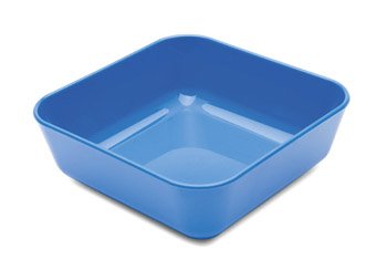 Harfield Small Blue Square Dishes Bowls (Pack of 4) Reusable Virtually Unbreakable Polycarbonate