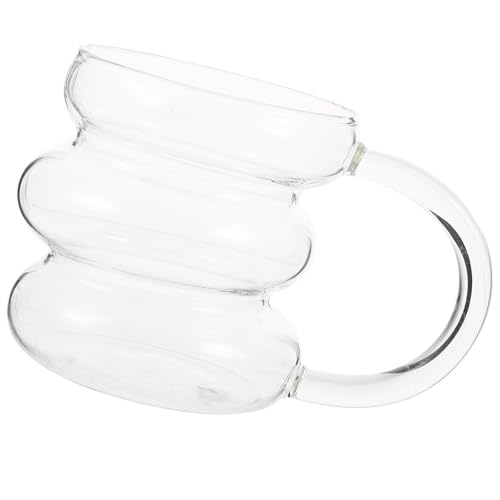 KJHBV Vaso de Vidrio Transparente con Diseño Ondulado Taza para Bebidas y Cerveza Copa Creativa para Bar y Hogar Resistente y Versátil para Jugo y Café
