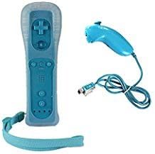 Replacement Wii Game Remote Controller with Silicone Case and Wristfor Nintendo Wii and Wii U (Regular Skyblue)