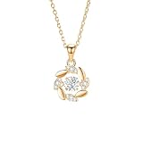 BCughia Collar de flores, collar de oro de 18 quilates para mujer con moissanita de 0,5 quilates y diamantes de oro rosa