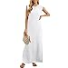 Summer Spring Maxi Dresses for Women Vacation Casual Loose Fashion Sundress Sleeveless Crewneck Swing Tank Dress S-2XL White